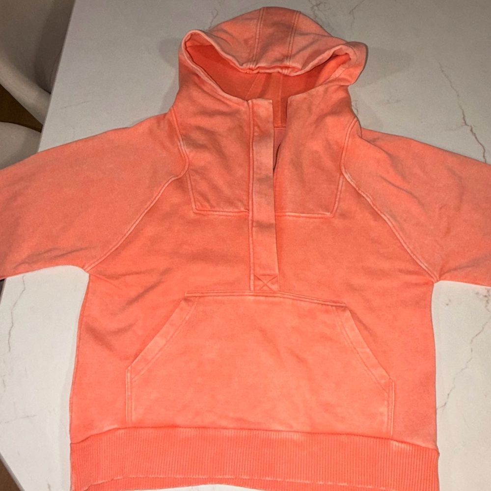 Zenana Outfitters Coral Half-Zip Hoodie - Picture 3 of 7